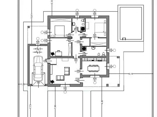 Terreno edificabile, Cerese, Borgo Virgilio, Planimetria ipotesi progettuale